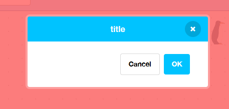 Image showing modal with red background